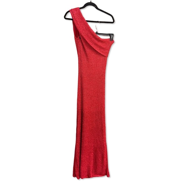Runaway The Label Silvia Maxi Dress Red knit One-Shoulder gown Revolve NWT XL - Picture 6 of 10